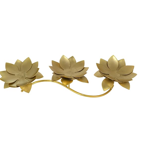 Tealight Candle Holder Set, Diwali Decor Items, Lotus Design Tealight Candle Holder Stand Frame, Christmas Diwali Decoration Items, Pooja Decoration Items, Temple Mandir Decorations (TCMH493-1BOX)