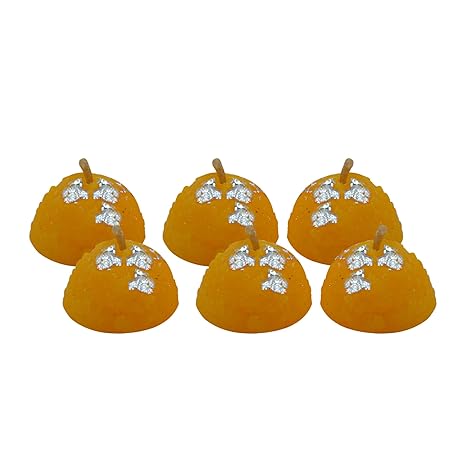 Soya Wax Candles Set of 12 for Festival Decorations Laddu Shape Wax Candles (TCMH475-2PKT)
