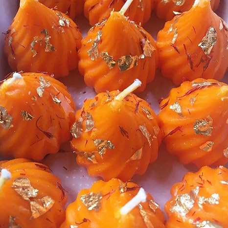 Soya Wax Candles Set of 20 Modak Shape Wax Candles for Festival Decor (TCMH473-2PKT)