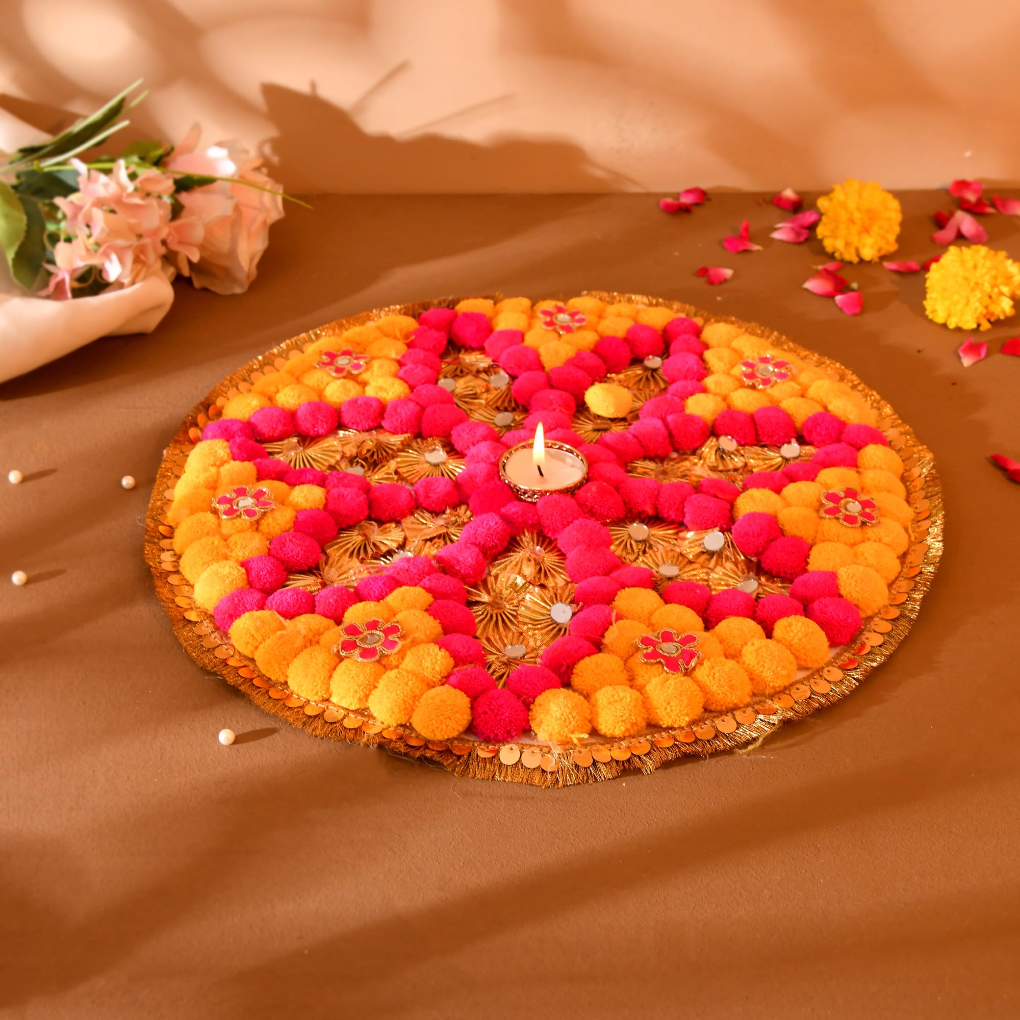 Rangoli Mats for Floor Pooja Decoration Items, Diwali Decoration for Home ( RANG205 )