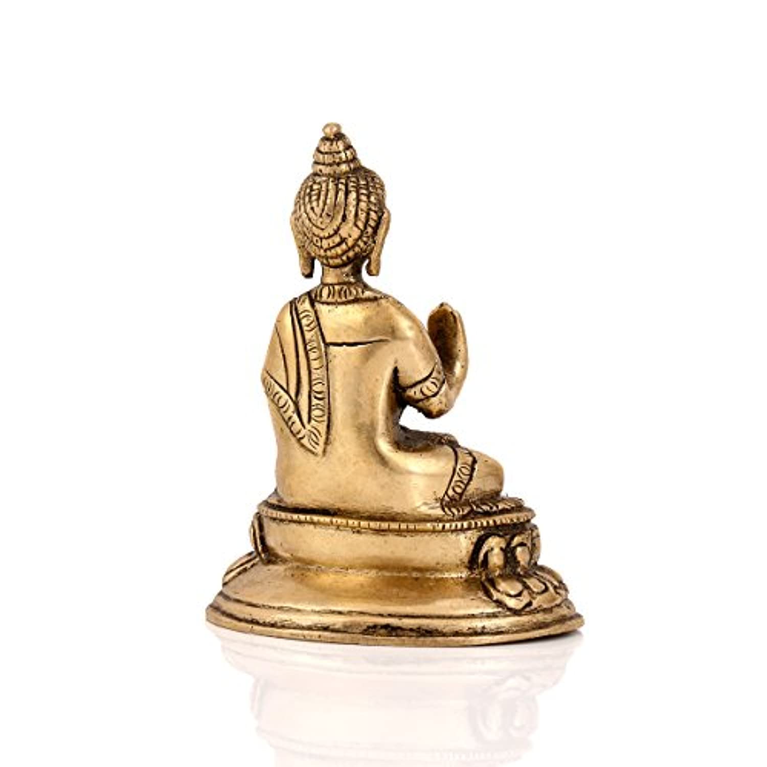 Blessing Lord Buddha Brass Idol With Scared Kalash