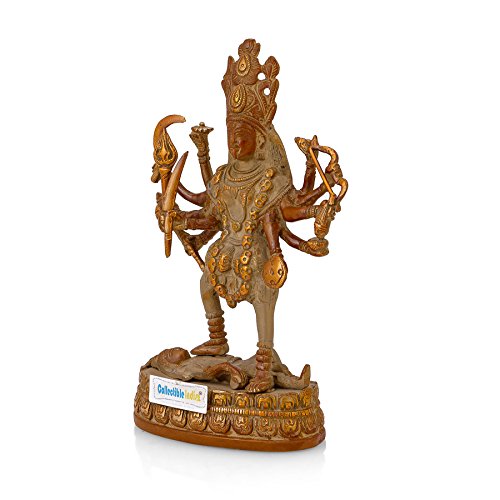Brass Hindu Goddess Kali Statue With Antique Finish Idol