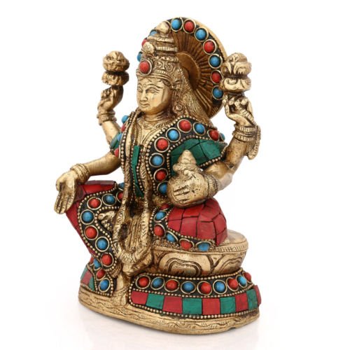 Brass Lakshmi Ganesh Idol Set Murti Statue