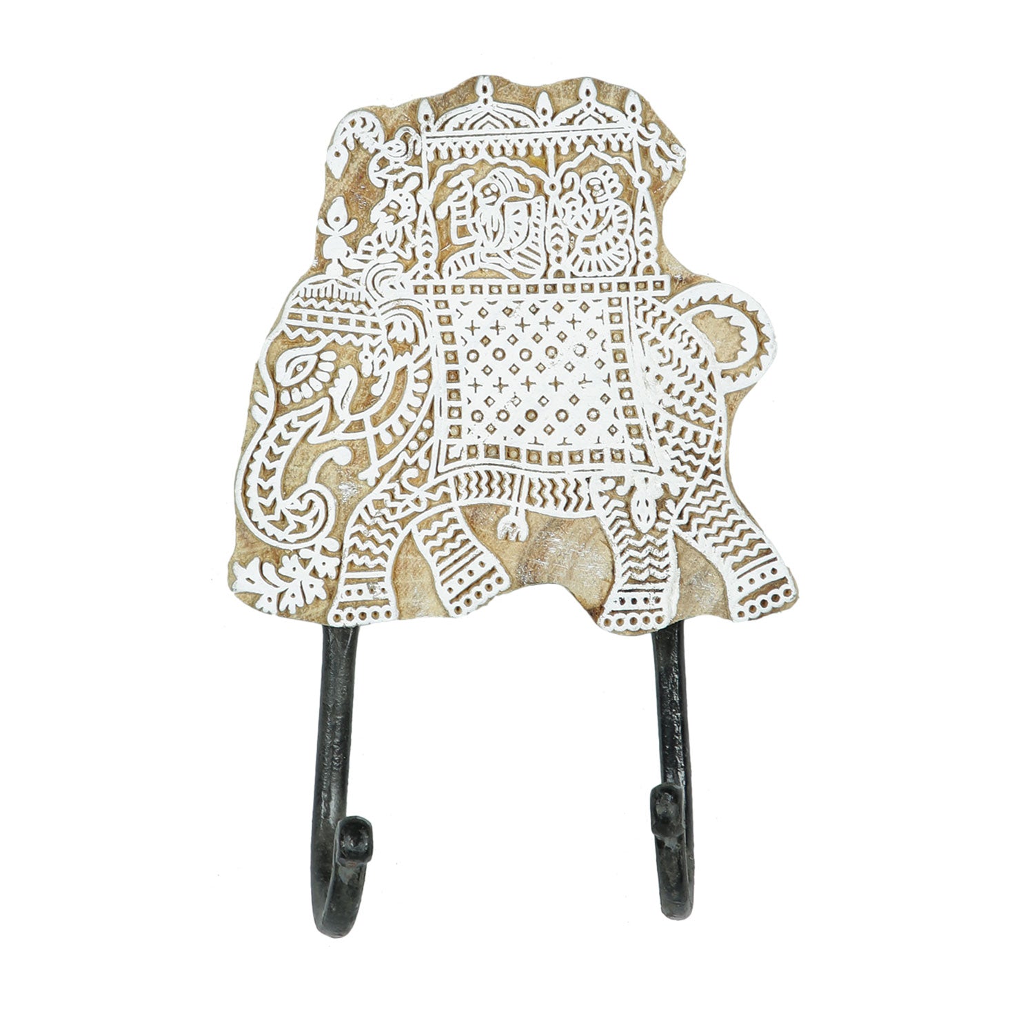 Elephant Shaped Wooden Printed Key Holder Kyww109