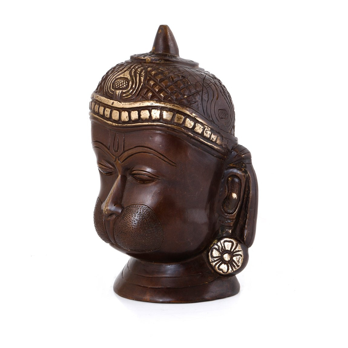 Brass Lord Hanuman Head Idol Murti Statue