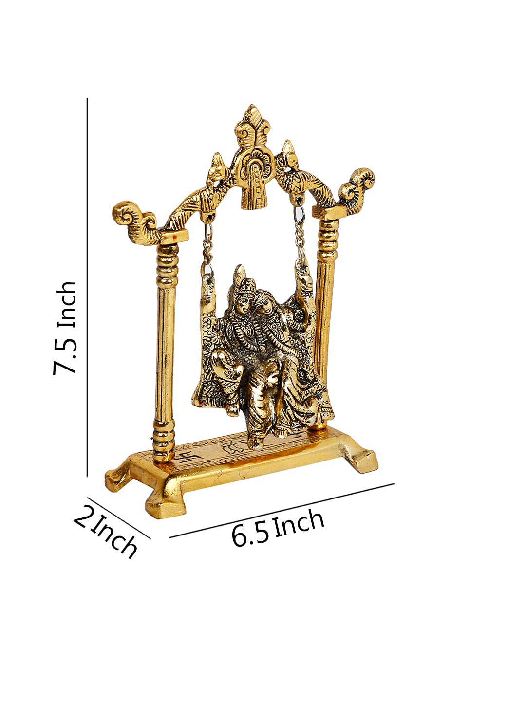 Radha Krishna Metal Idol Sitting on Jhula Murti