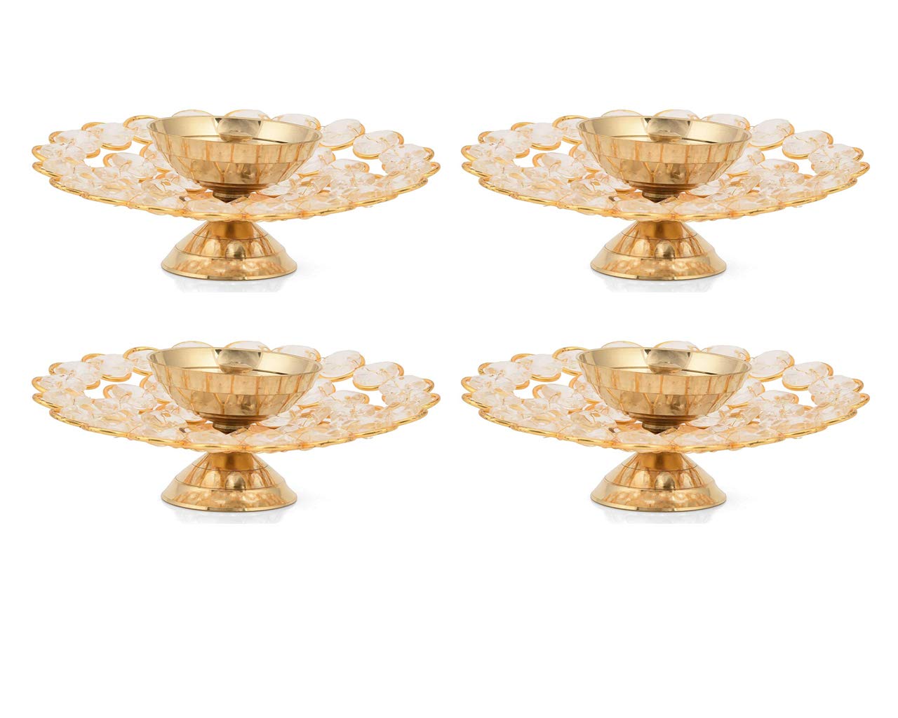 Crystal Akhand Diya Brass Oil Puja Lamp DFBS144-Large