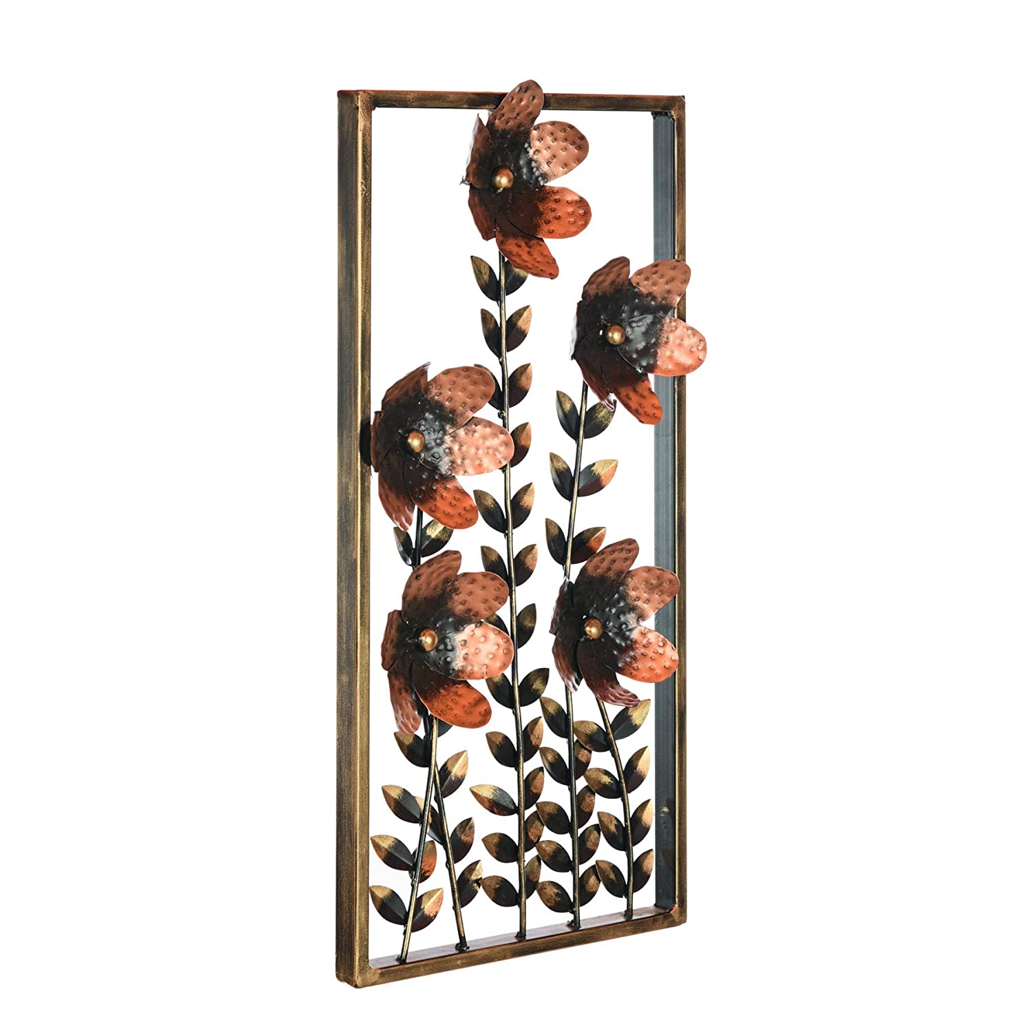 Flower Metal Frame Mounted Wall Hanging Showpiece