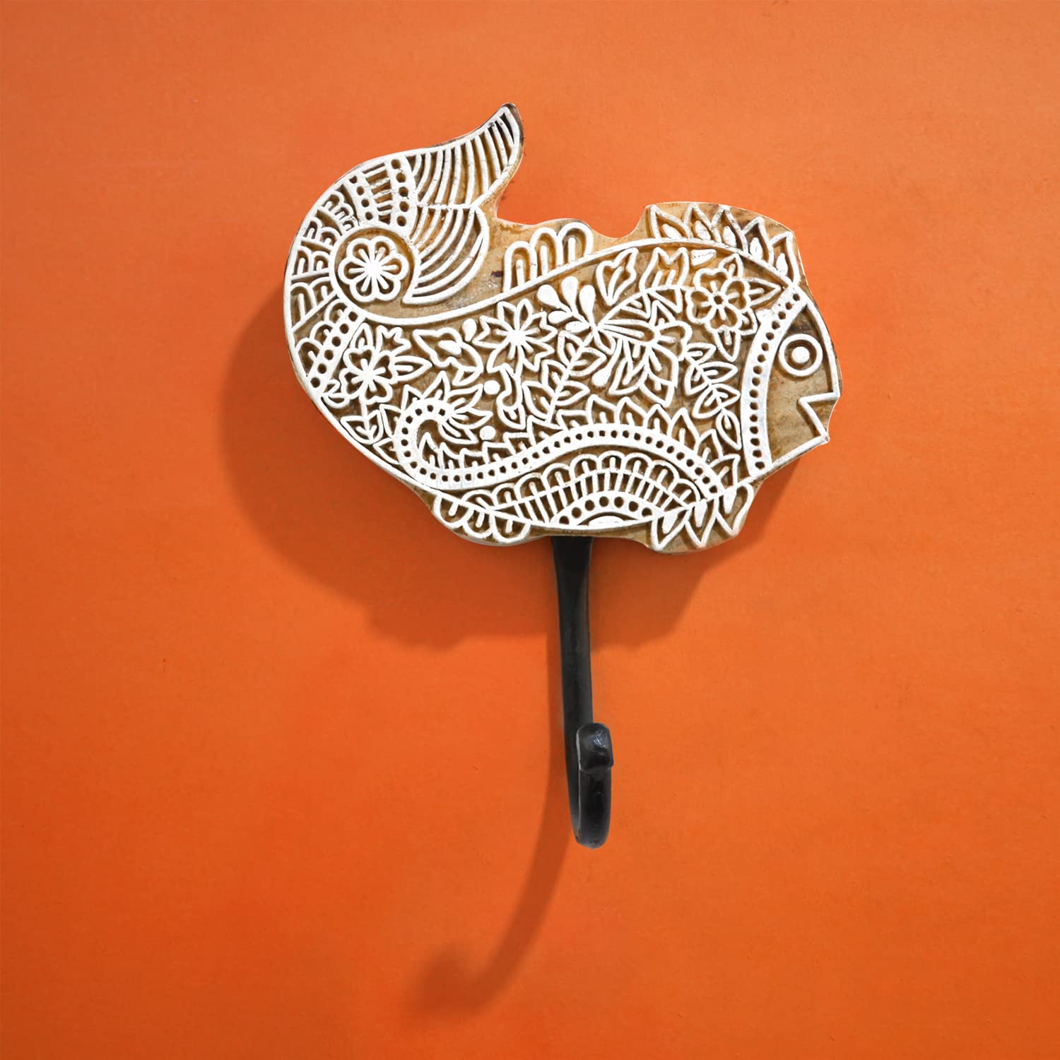 Decorative Wooden Fish Printed Key Holder
