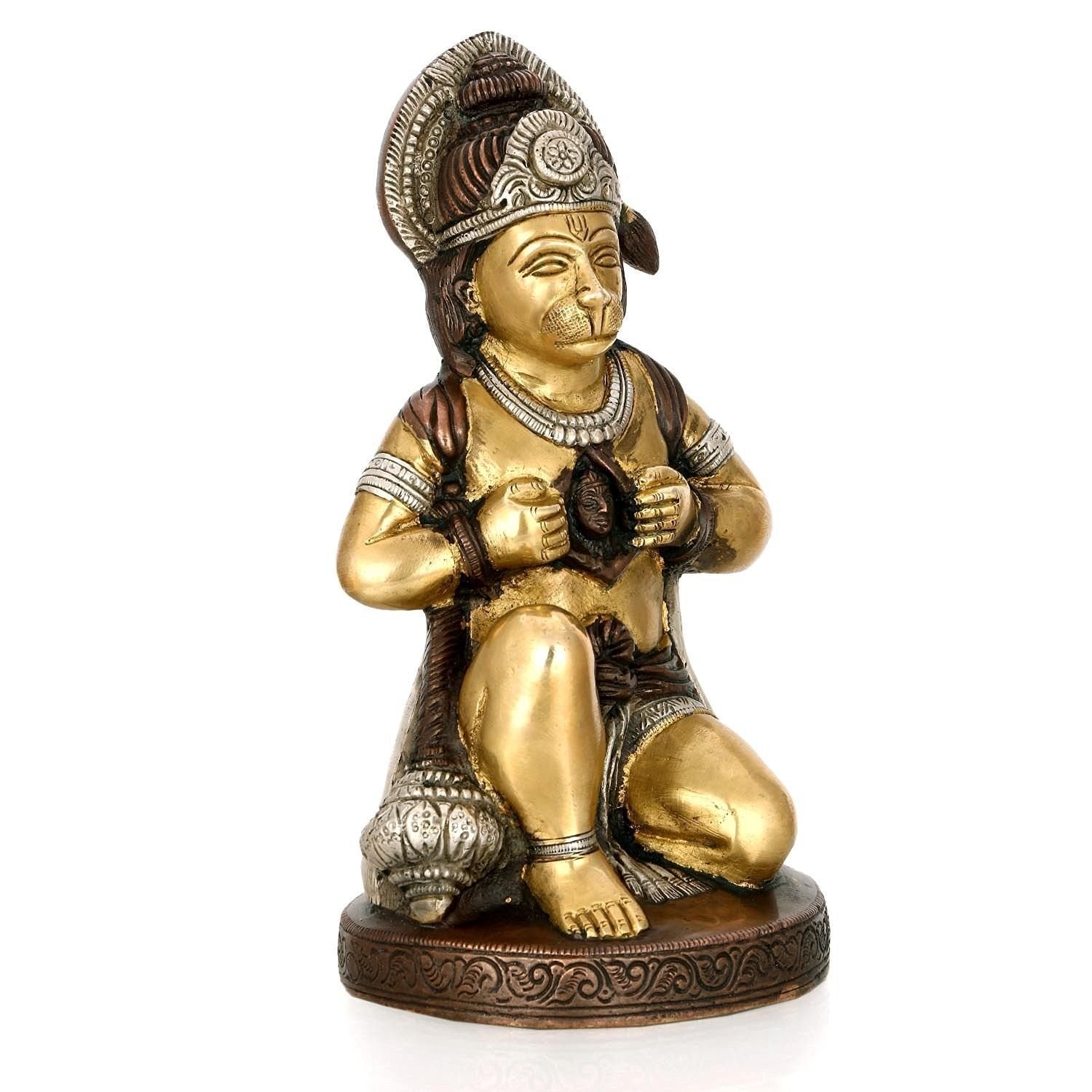 Hanuman Brass Idol Tearing His Chest Statue