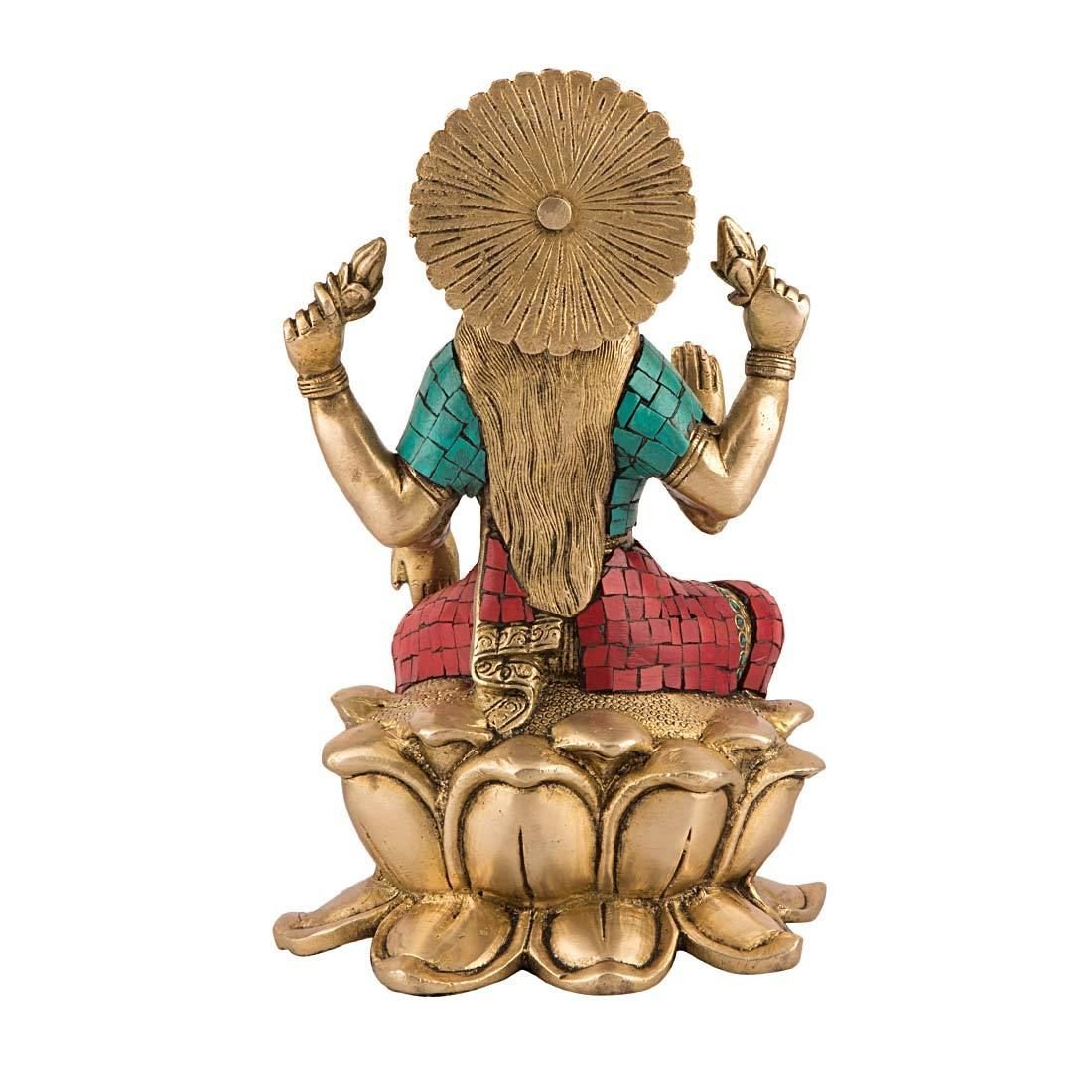 Brass Lakshmi Ganesh Saraswati Idol Murti Statue