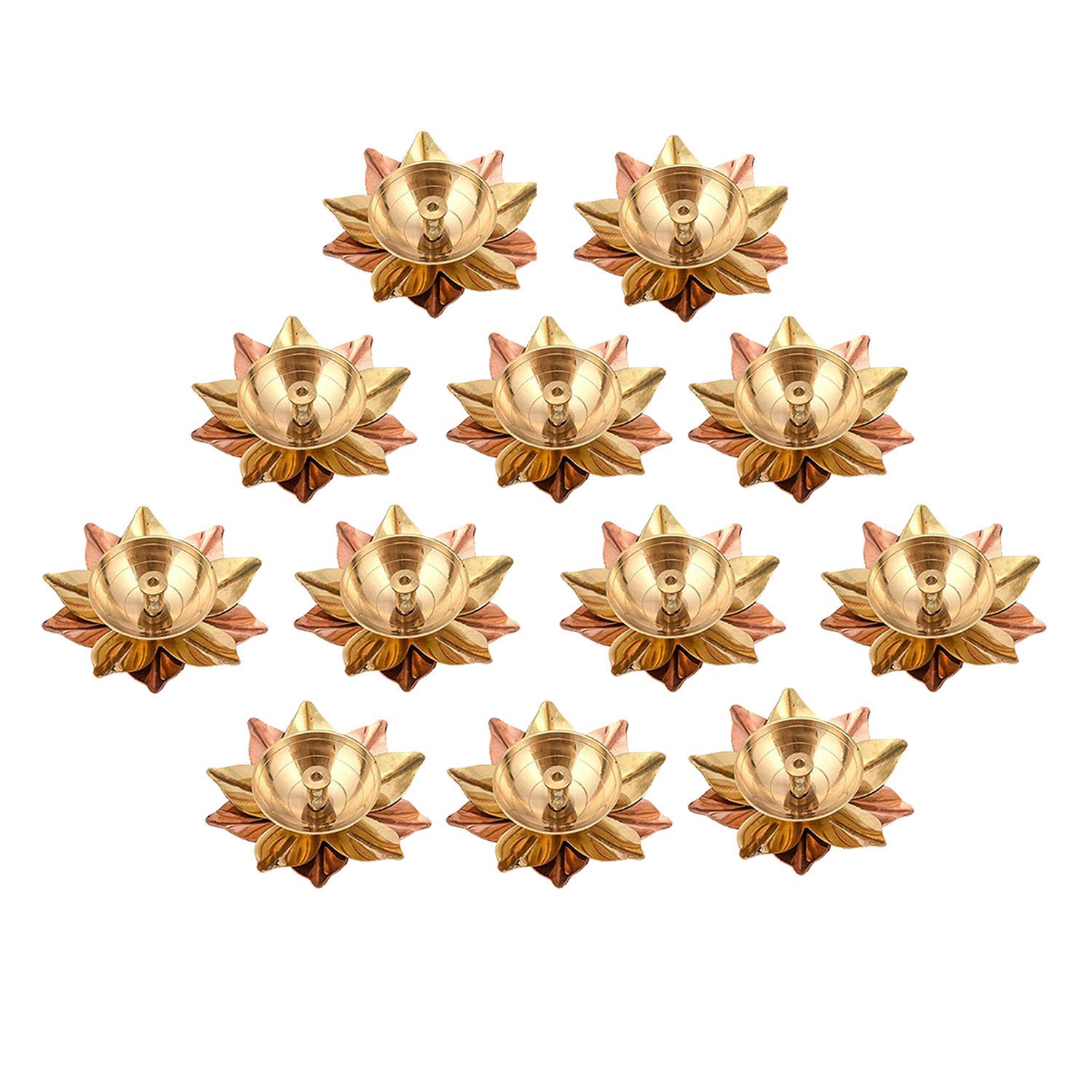 Lotus Shape Decorative Brass Akhand Diya Sets
