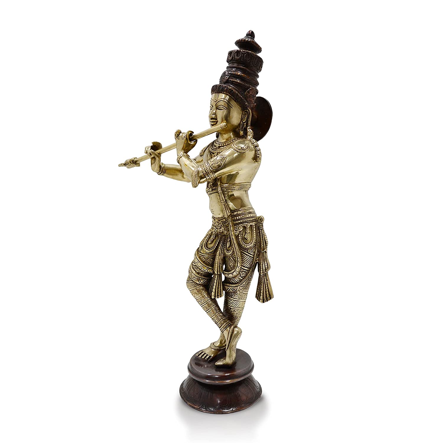 Large Size Krishna Brass Idol for Puja (23 Inches)