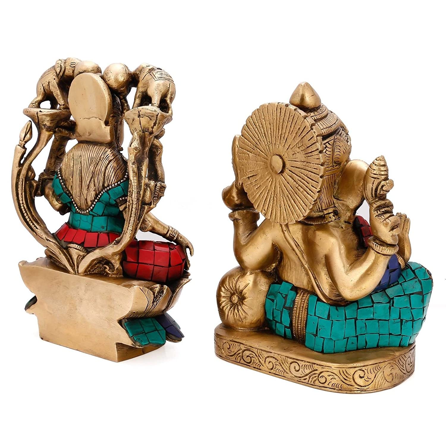 Brass Sitting Laxmi Ganesh Idol Murti Showpiece