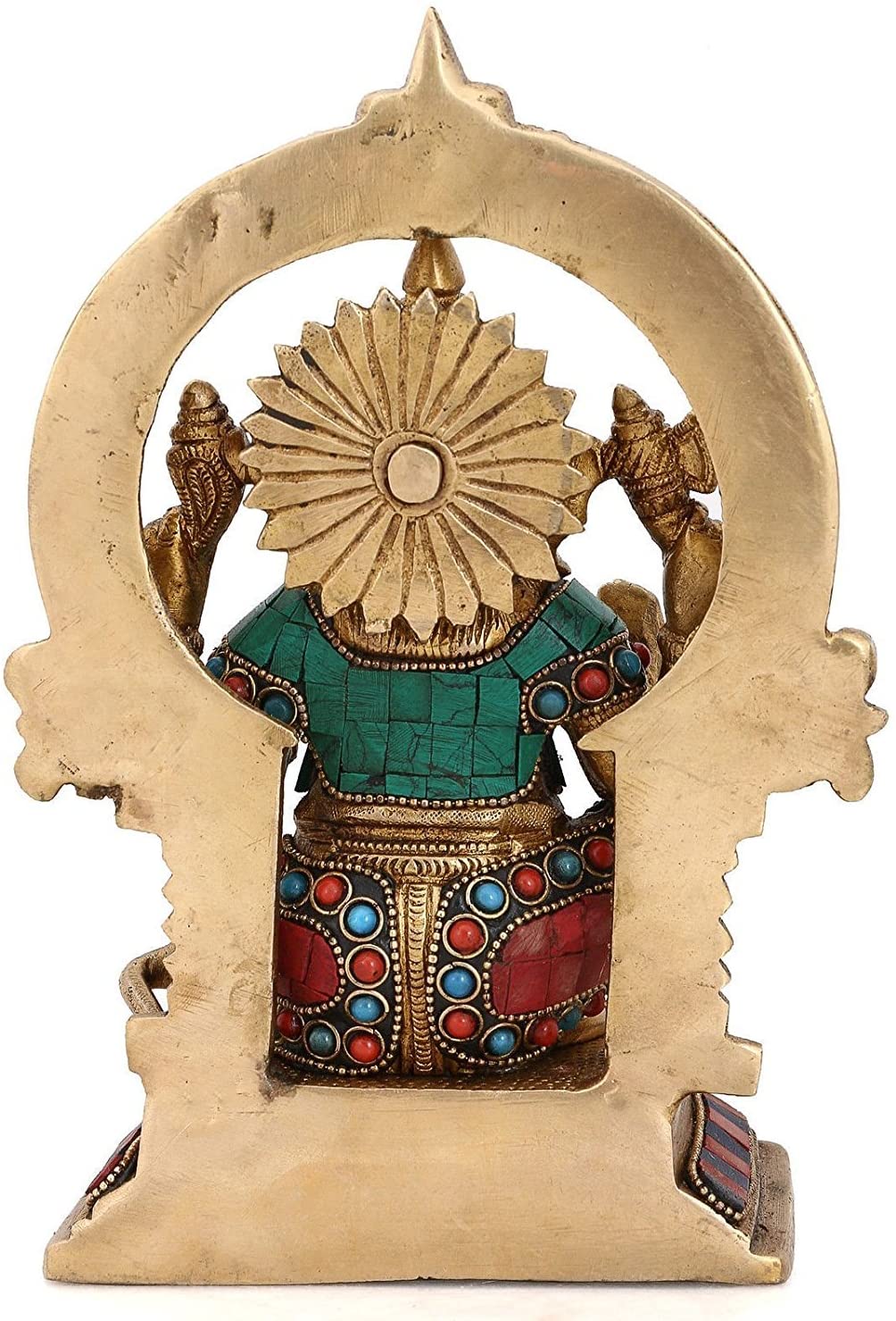 Lord Ganpati Brass Idol on Throne Worship Statue