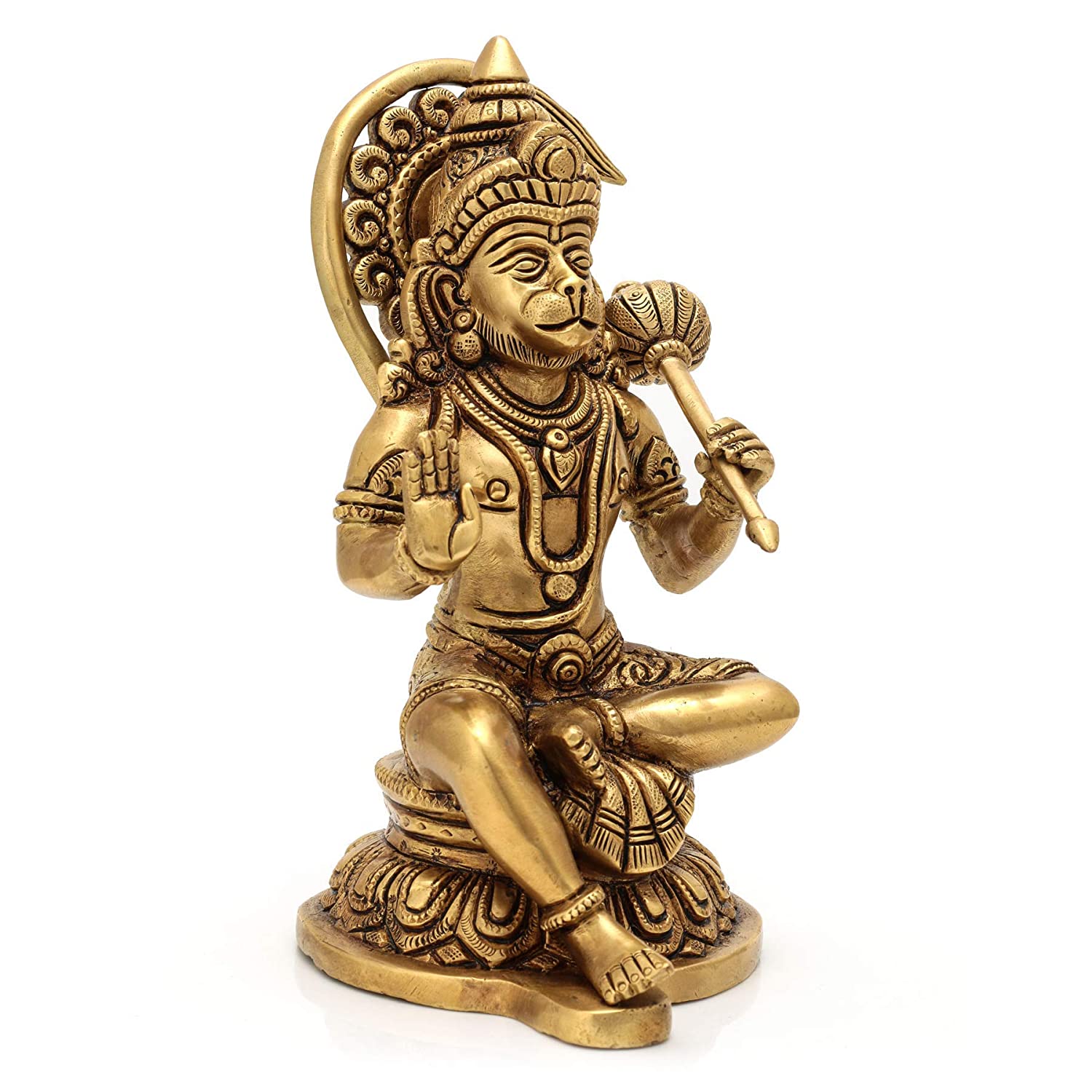 Brass Blessing Lord Hanuman Idol Murti Showpiece