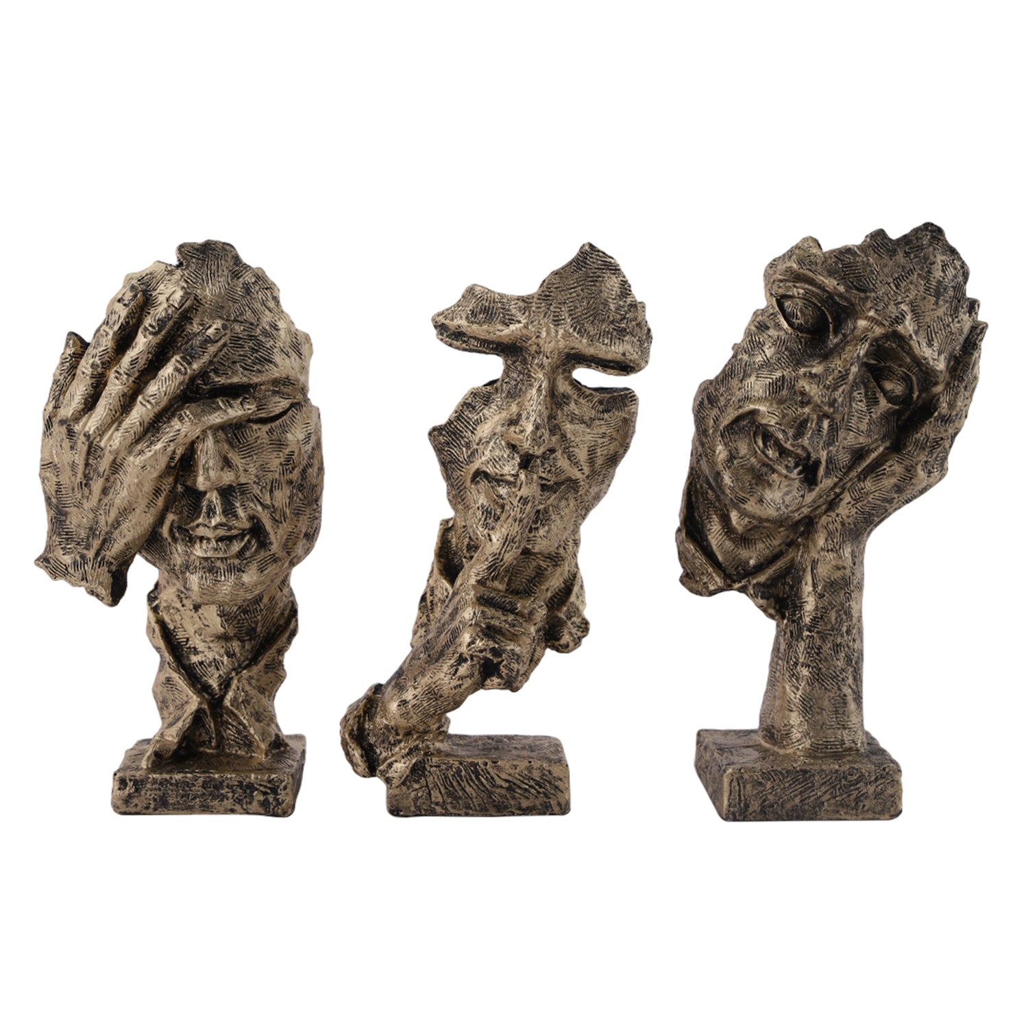 Human Face Decorative Resin Showpiece (Set of 3)