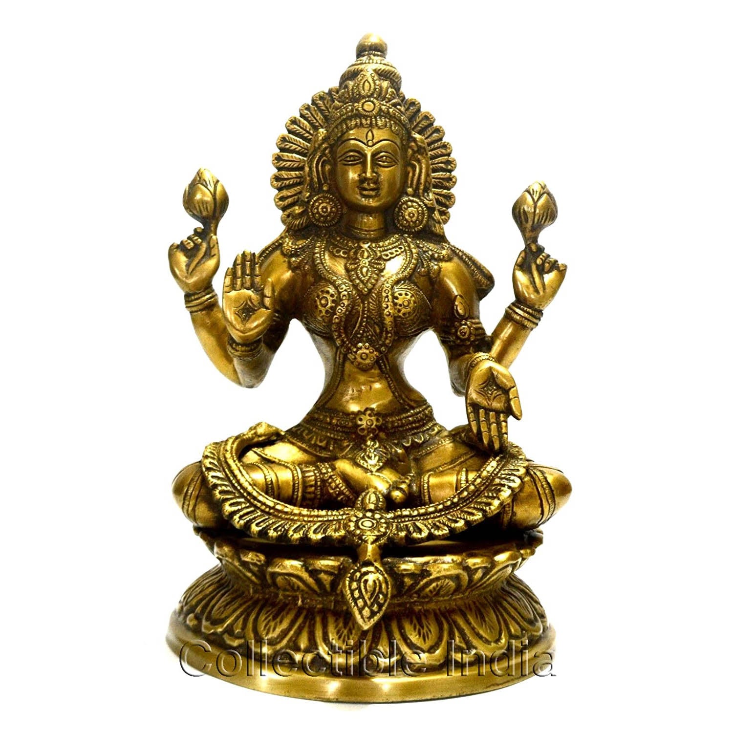 Brass Sitting Lakshmi Maa Idol Murti Statue