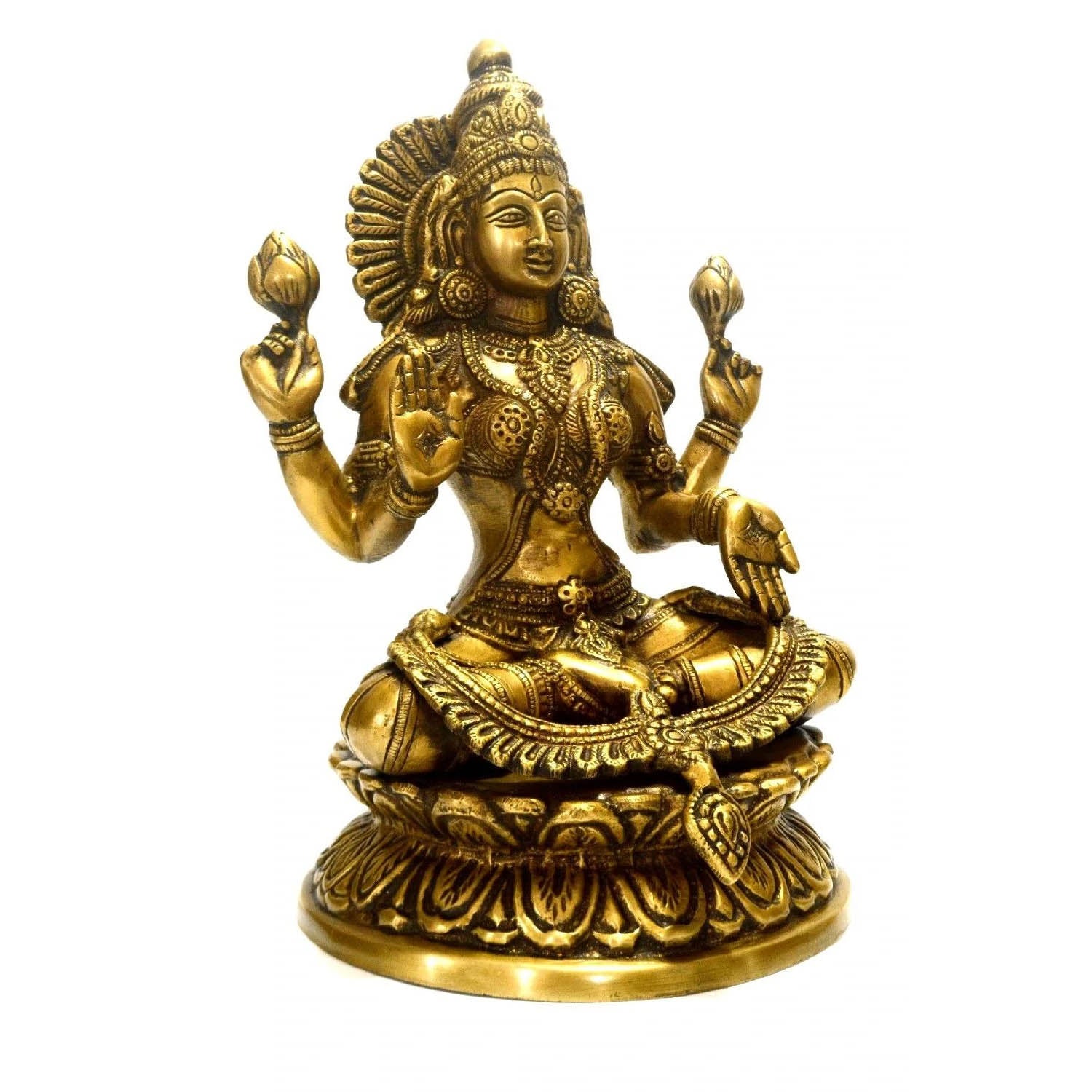 Brass Sitting Lakshmi Maa Idol Murti Statue