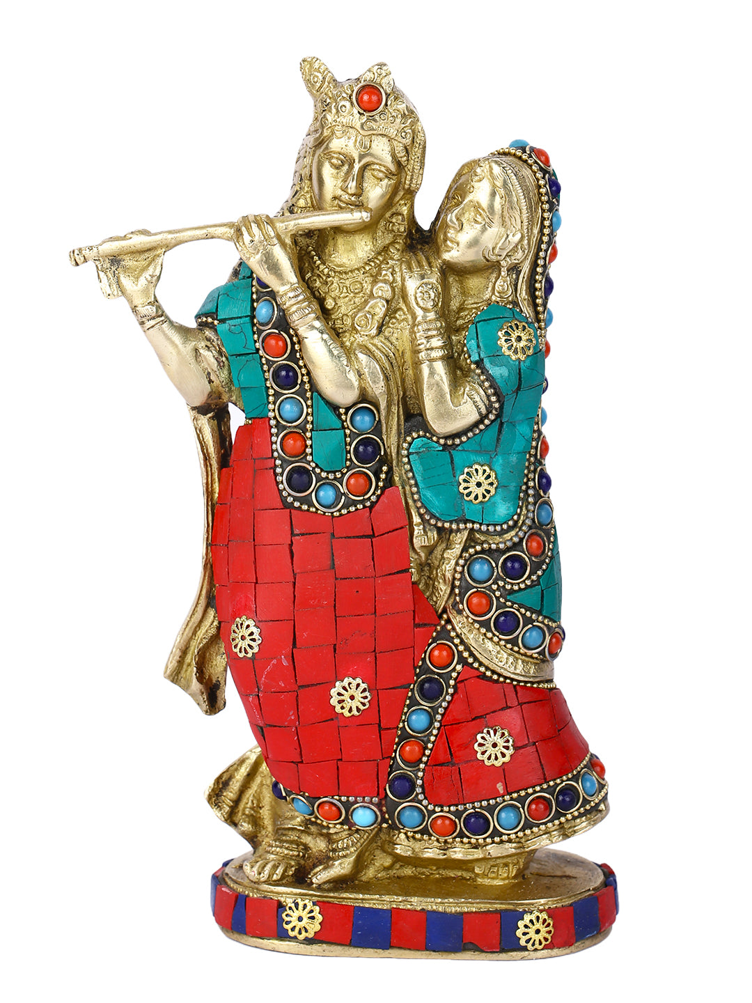 Brass Radha Krishna Handmade Idol For Puja Rkts112