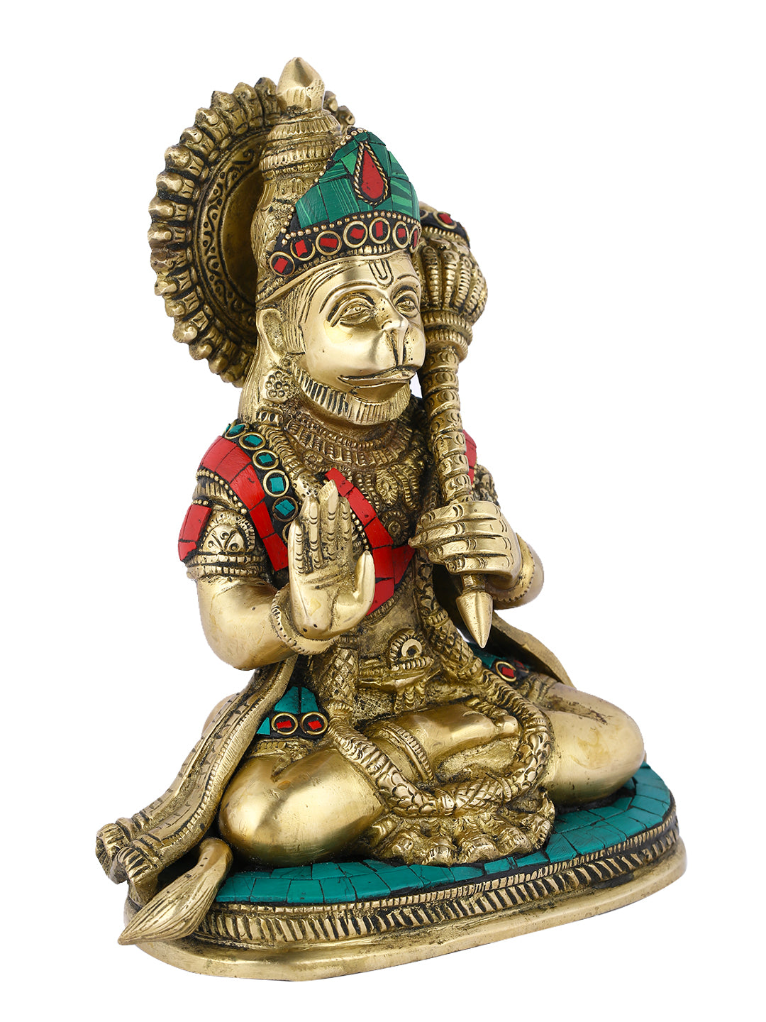 Brass Blessing Lord Hanuman Idol Murti Statue Hbs118