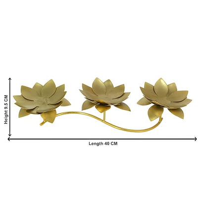 Tealight Candle Holder Set, Diwali Decor Items, Lotus Design Tealight Candle Holder Stand Frame, Christmas Diwali Decoration Items, Pooja Decoration Items, Temple Mandir Decorations (TCMH493-1BOX)