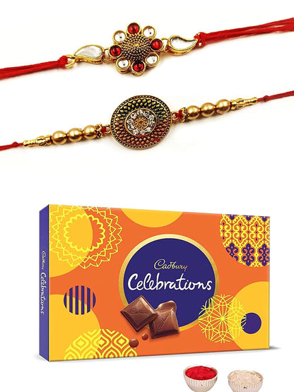 Set of 2 Rakhi for brother With Chocolate gifts