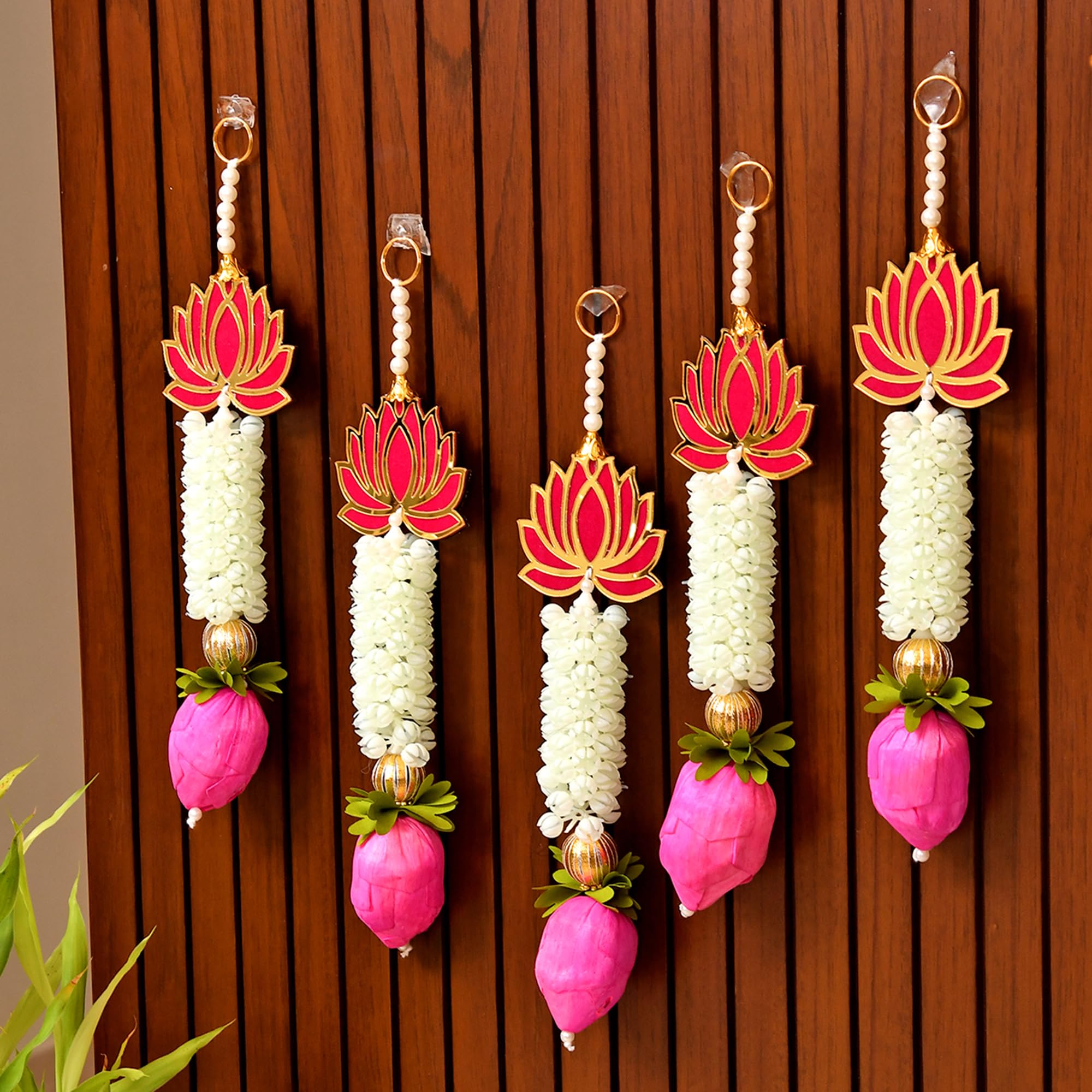 Set of 5 Lotus Buds Latkan Hanging for Door & Wall Decoration (LTKN154-5)