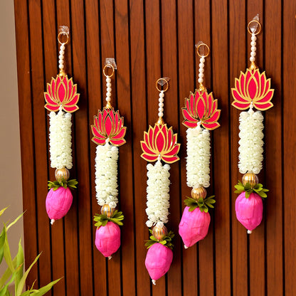 Set of 5 Lotus Buds Latkan Hanging for Door & Wall Decoration (LTKN154-5)