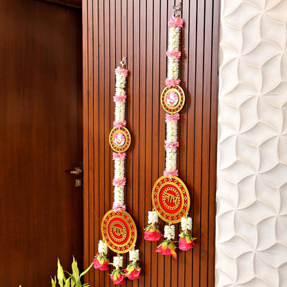Shubh Labh Ganesha Wall Hanging Latkan Toran for Wall Door Home Decor Items (LTKN139-1SET)