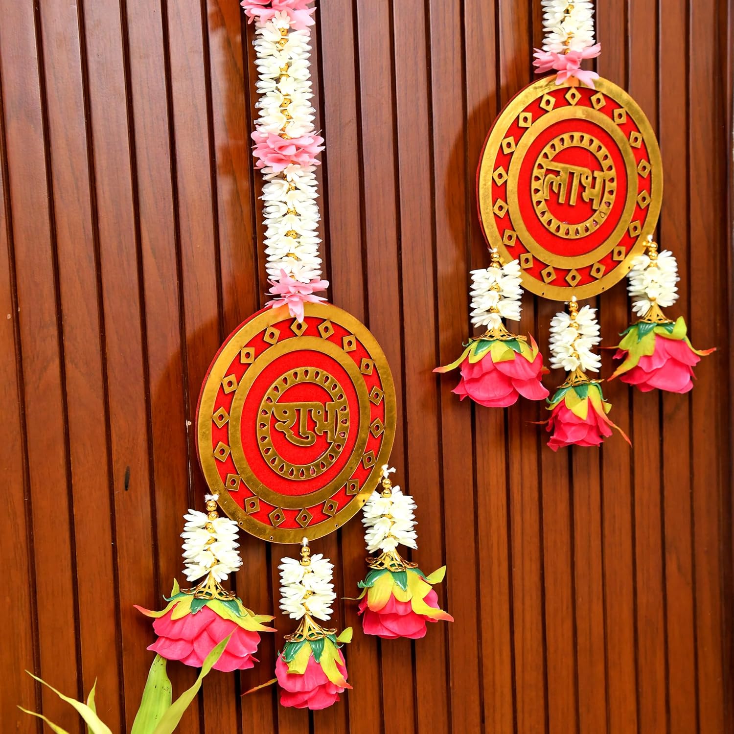 Shubh Labh Ganesha Wall Hanging Latkan Toran for Wall Door Home Decor Items (LTKN139-1SET)