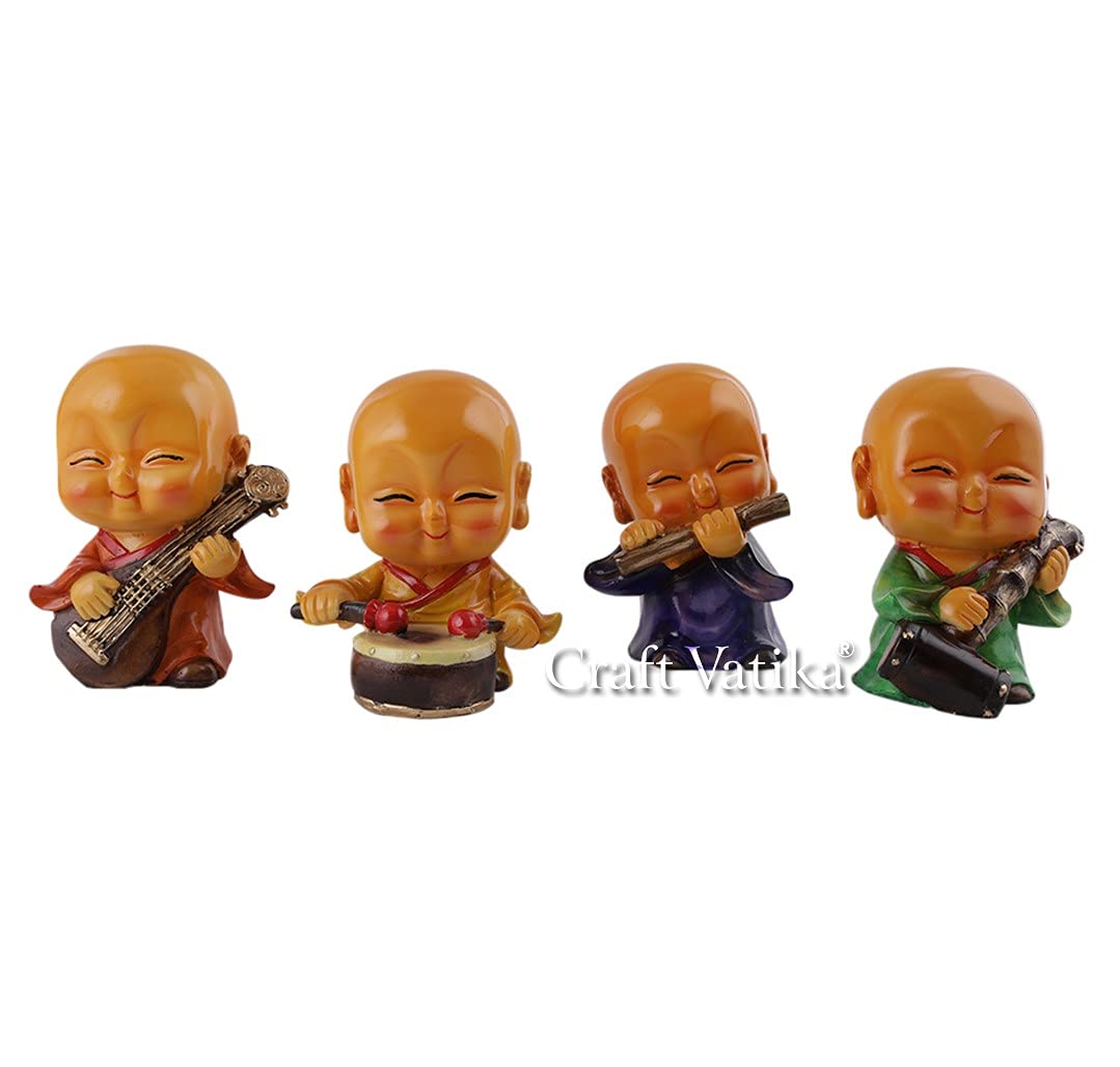 Musical Cute Monk Buddha Decorative Showpiece 