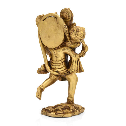 Brass Shri Ram Laxman Sitting on Shoulder of hanuman ji Idol Statue