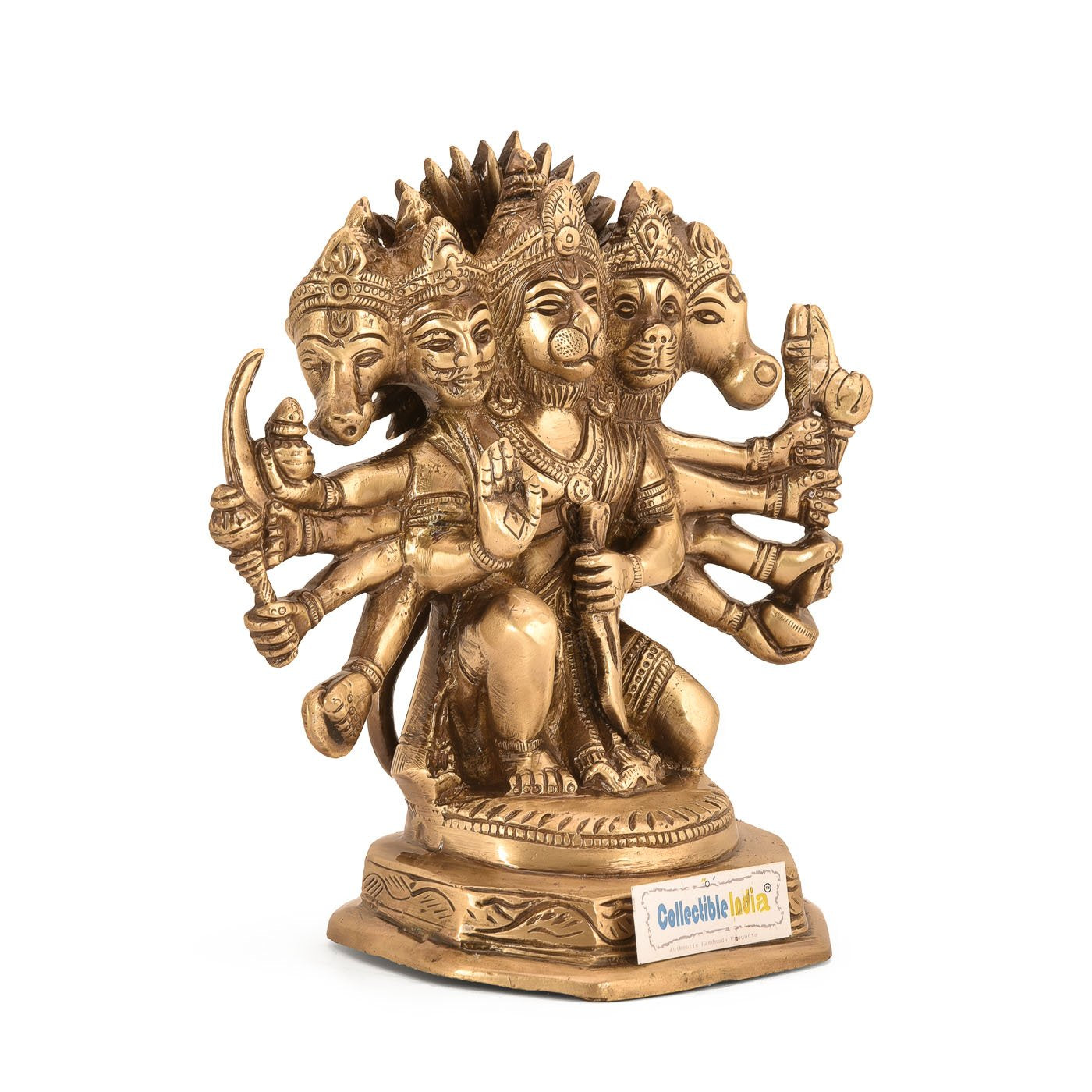 Blessing Panchmukhi Hanuman Brass Idol Murti Showpiece