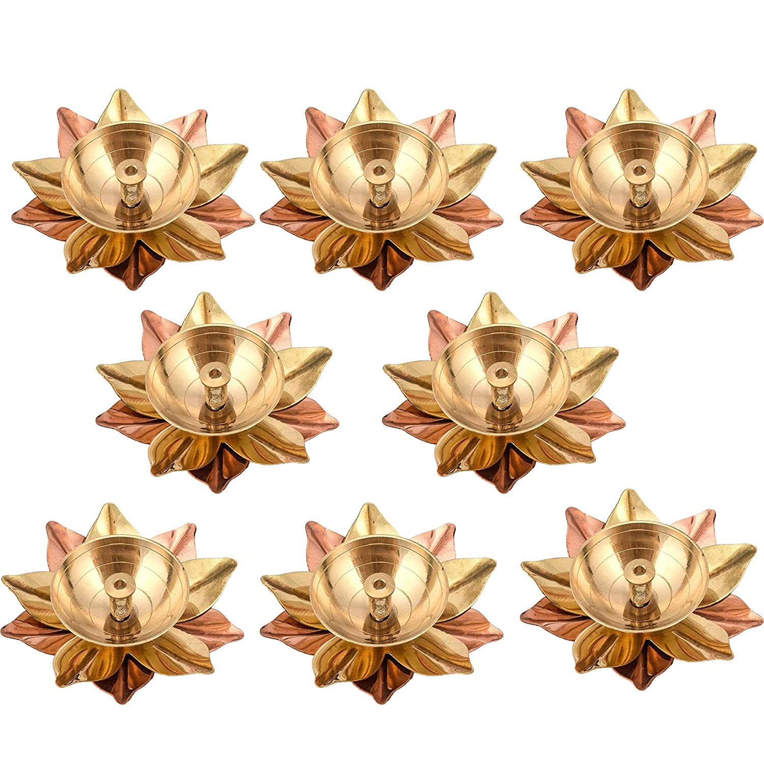 Lotus Shape Decorative Brass Akhand Diya Sets