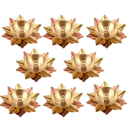Lotus Shape Decorative Brass Akhand Diya Sets