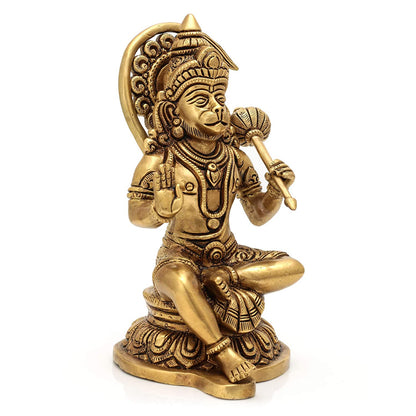 Brass Blessing Lord Hanuman Idol Murti Showpiece