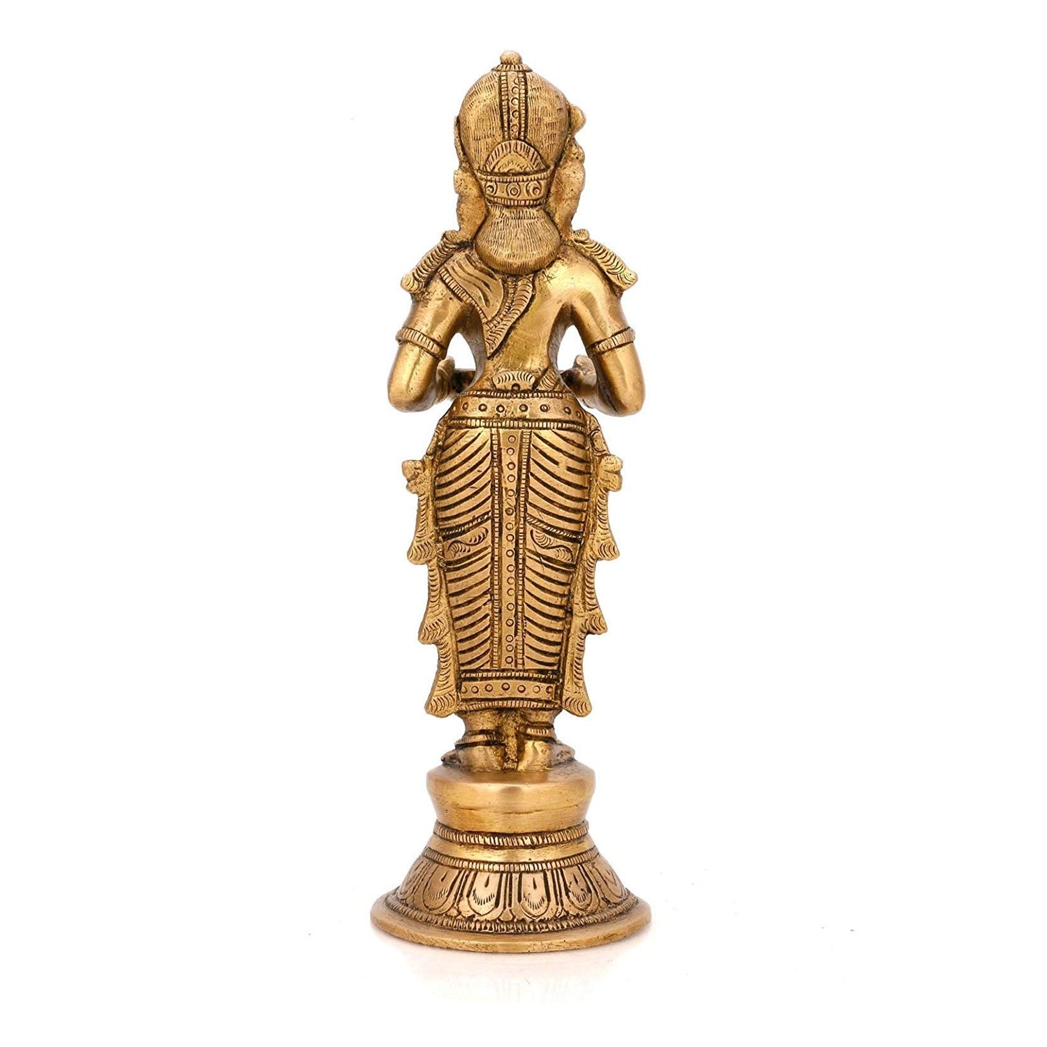 Brass Beautiful Lady Holding Diya Oil Lamp Stand Showpiece