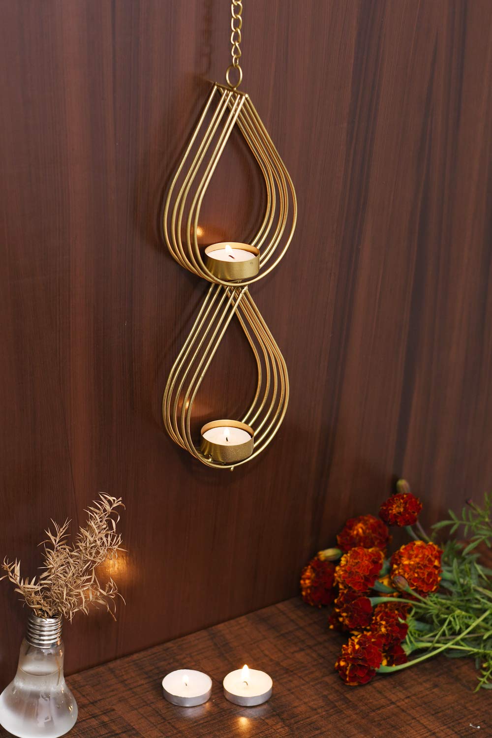 Iron Wall Hanging Tealight Candle Holder Tea Light Sconces Dfmw346
