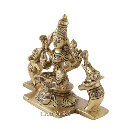 Brass Sitting Goddess Laxmi Idol Murti Statue