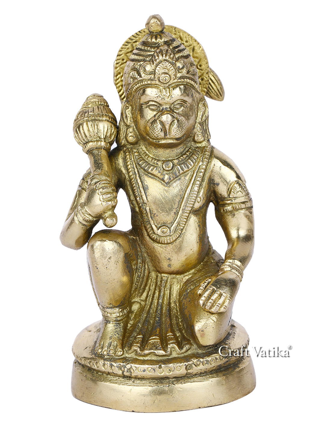 Brass Sitting Lord Hanuman Idol Murti Statue Hbs116
