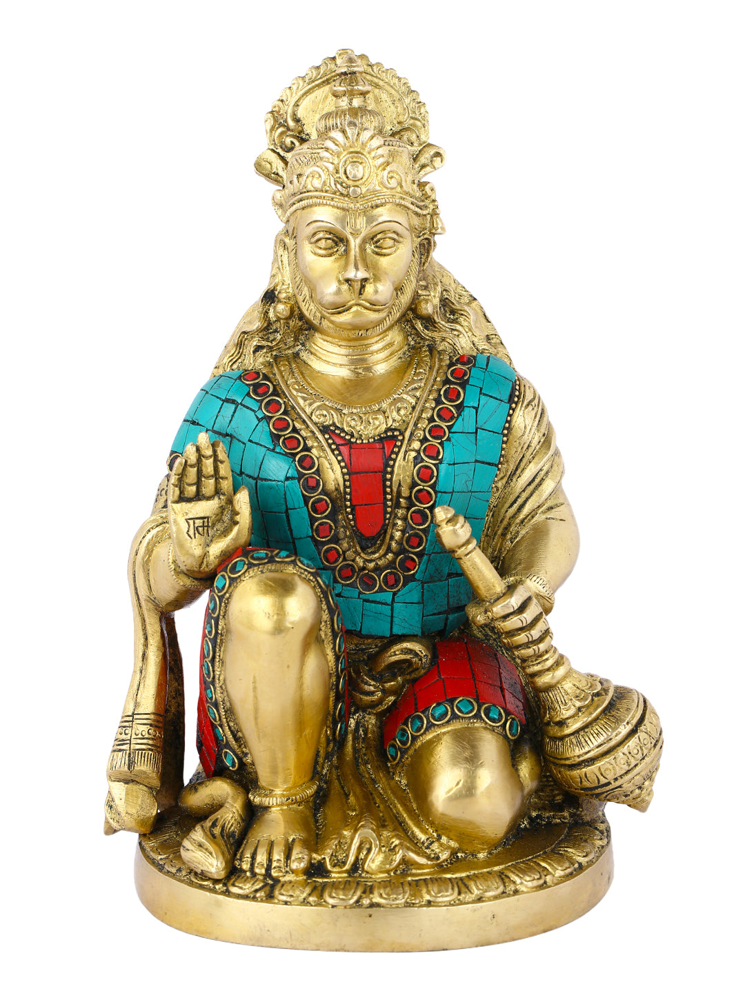 Blessing Sitting God Hanuman Brass Idol Hts117