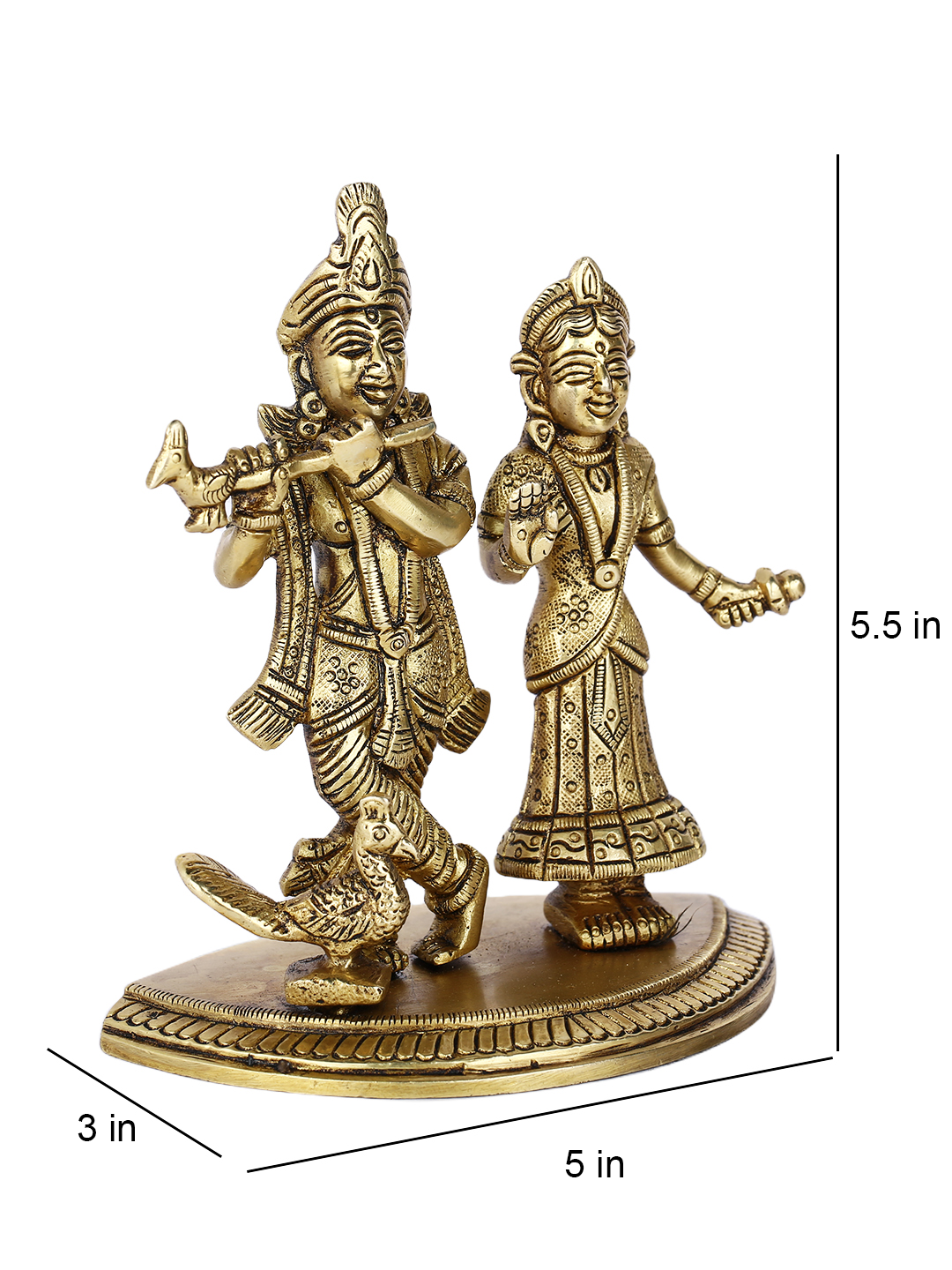 Brass Radha Krishna Murti Idol Statue Rkbs120