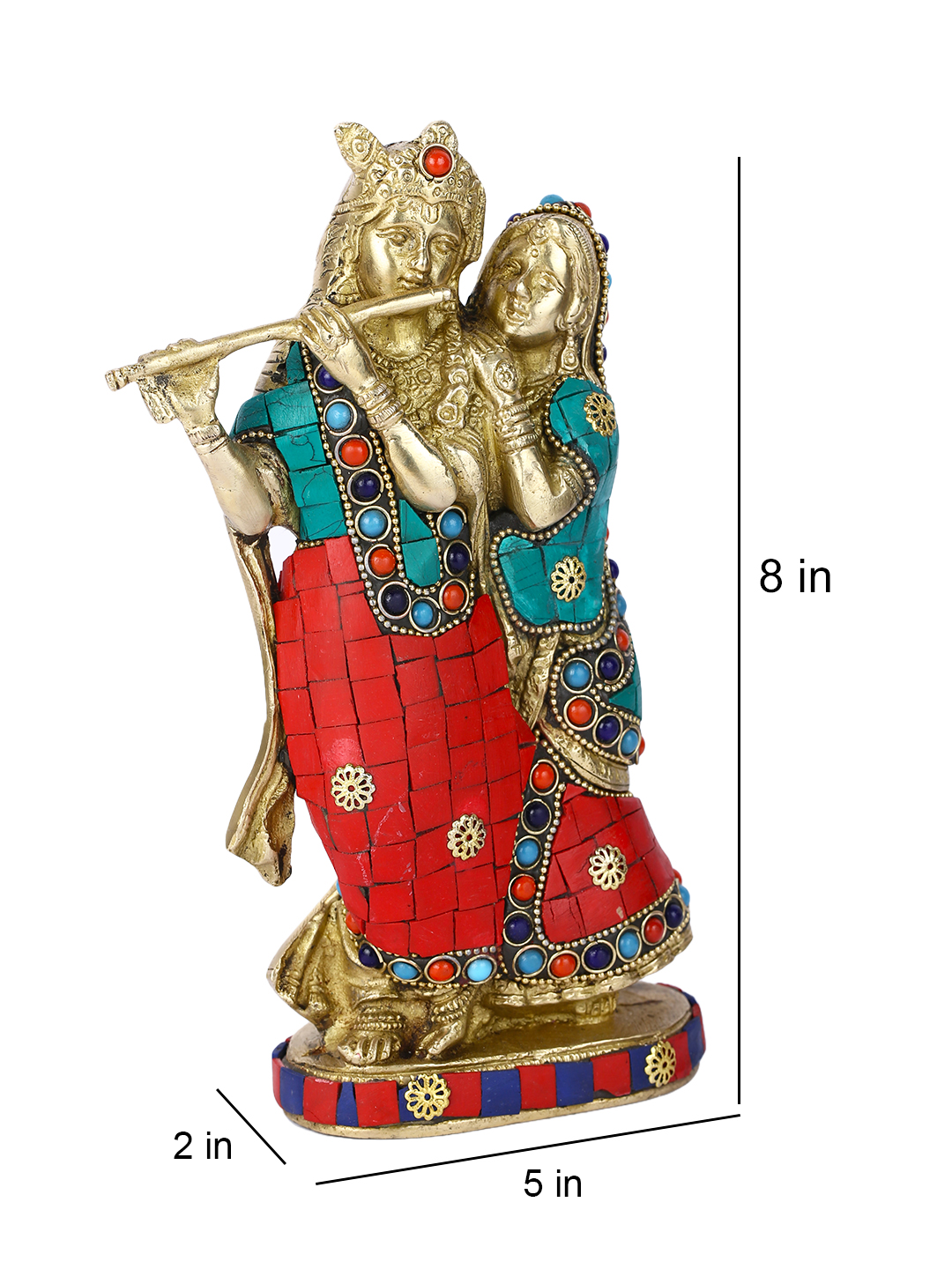 Brass Radha Krishna Handmade Idol For Puja Rkts112